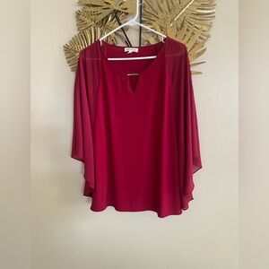 Faith and Joy Deep Red Blouse